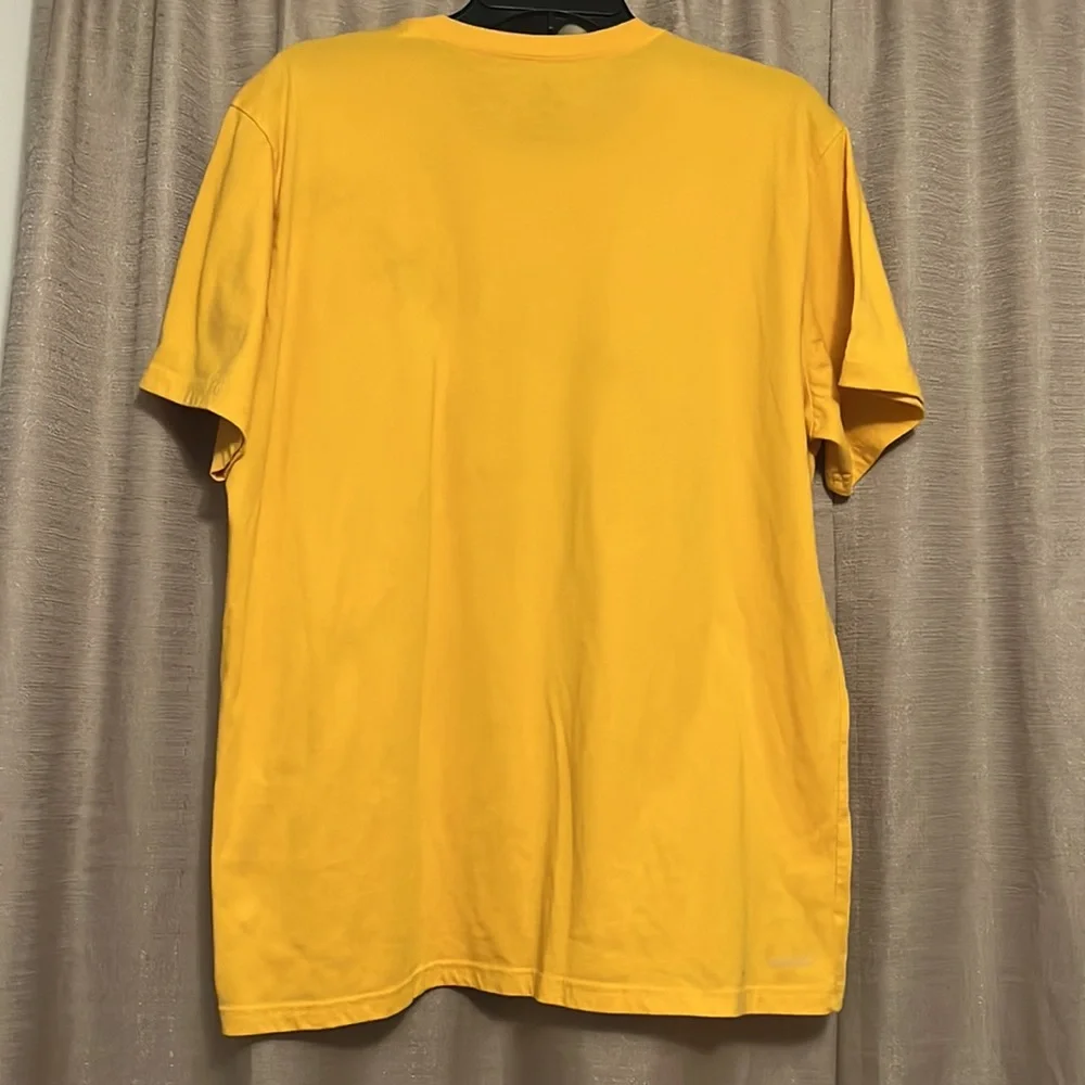 Adidas Mens XL Golden Yellow Short Sleeve Shirt with White Adidas Logo